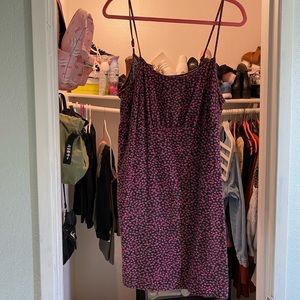 Mini Floral Spaghettini Strap Dress